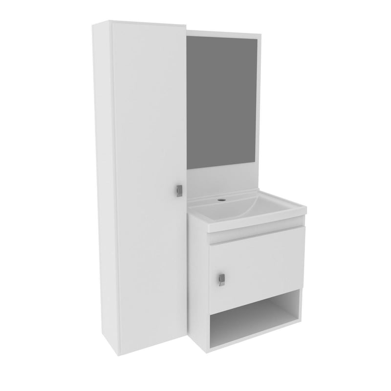 TECNOMOBILI - Mueble baño aéreo con 2 puertas Blanco con lavamanos BN3631.0001C