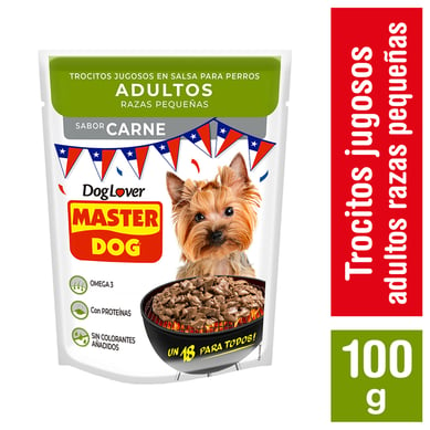 Alimento hmedo trocitos jugosos para perros razas pequeas, sabor carne 85g