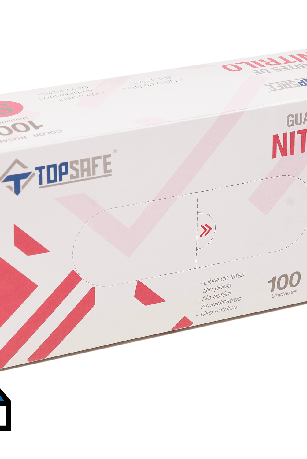 TOPSAFE - Guante Nitrilo Rosado 3,5 gr. T. L