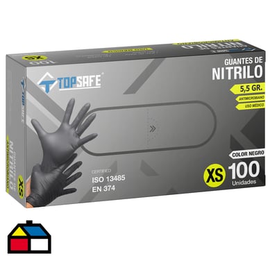 Guante Nitrilo Alto Riesgo Negro 5,5gr. T. L