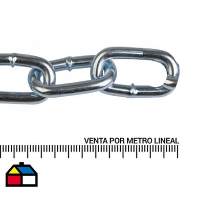 Cadena eslabon largo din 763 diametro 5 mm por 2 metros zincado