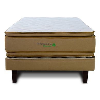 Cama Europea High Resilience Millenium 2 1.5 plazas Arena Oscuro