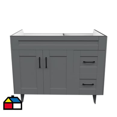 Mueble vanitorio deluxe 100 cm gris (sin cubierta)