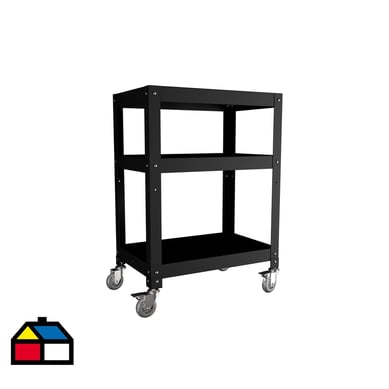 Carro organizador 55,3x78x35,7 cm metal negro