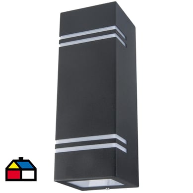 Aplique exterior Bika pc aluminio IP44 Bidireccional 8x8x25cm negro 2XGU10