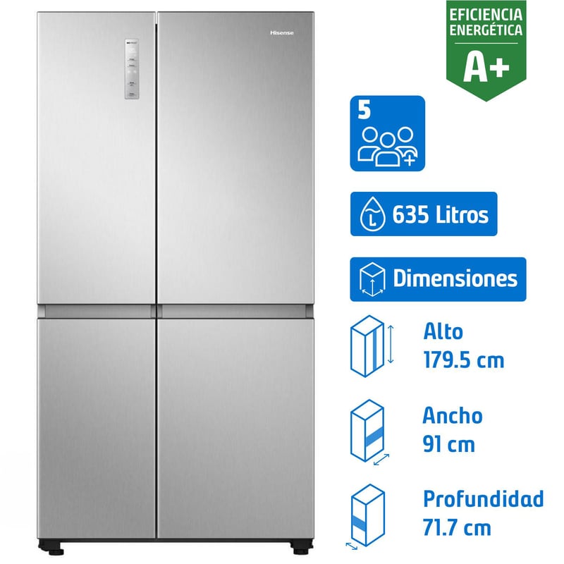 HISENSE - Refrigerador Side by Side No Frost 635 Litros Silver RS820NV