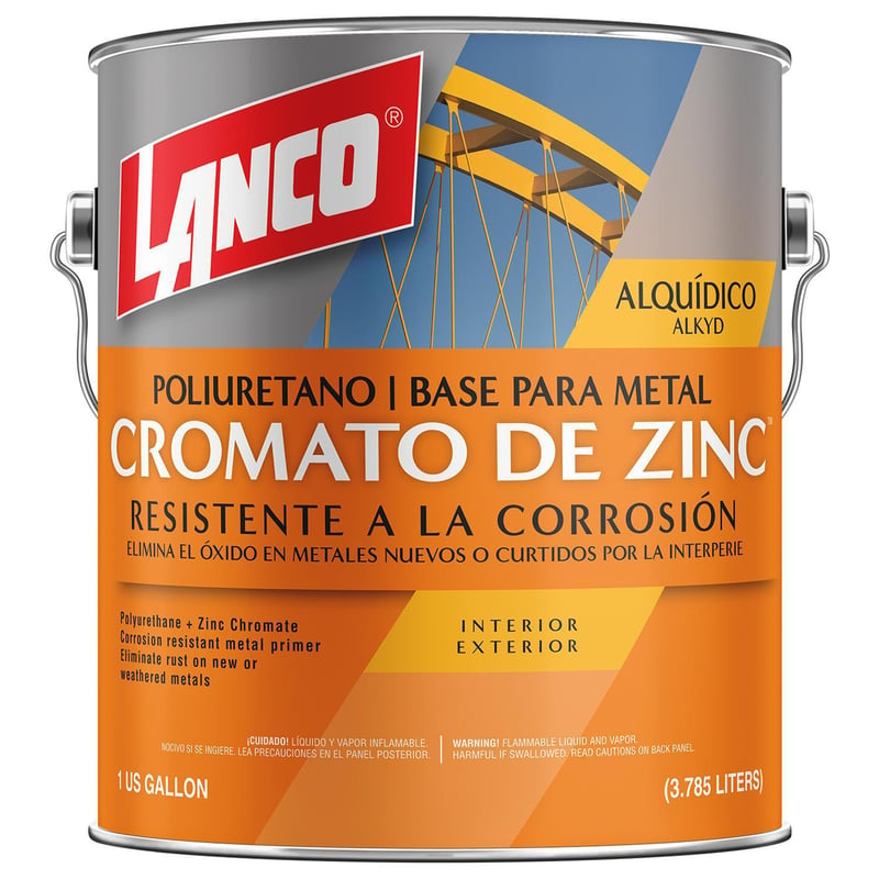 LANCO - Anticorrosivo poliuretano cromato de zinc amarillo mate 1 galón