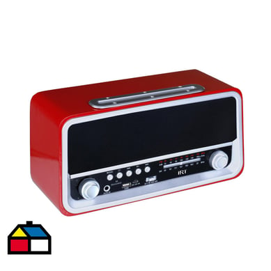 Parlante retro 06 rojo BT/FM/AM/SW/USB/SD/AUX