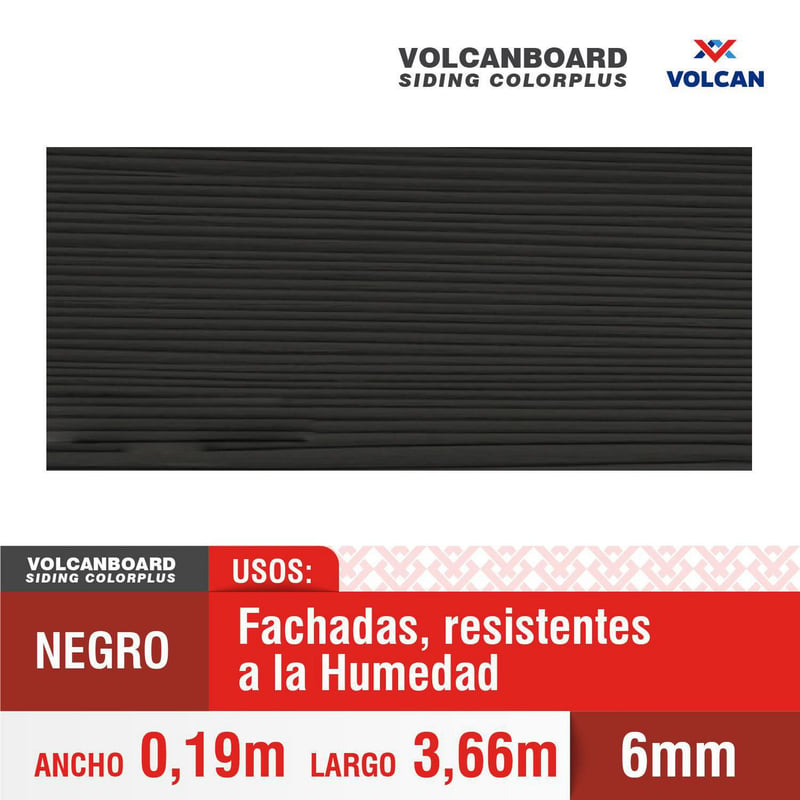 VOLCAN - Volcanboard siding  negro N 6x19x366