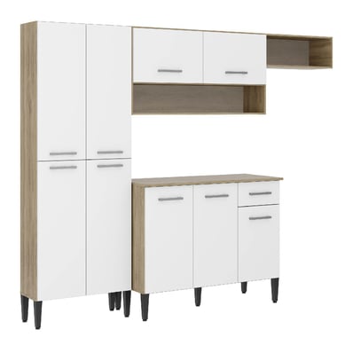 Mueble De Cocina Arizona 4 Mdulos Blanco-Oak