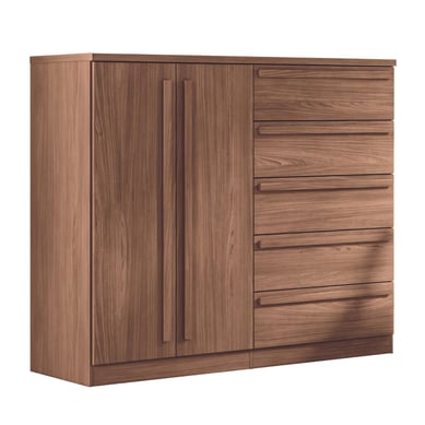 Cmoda 2 puertas 5 cajones caf jatoba malaga gold