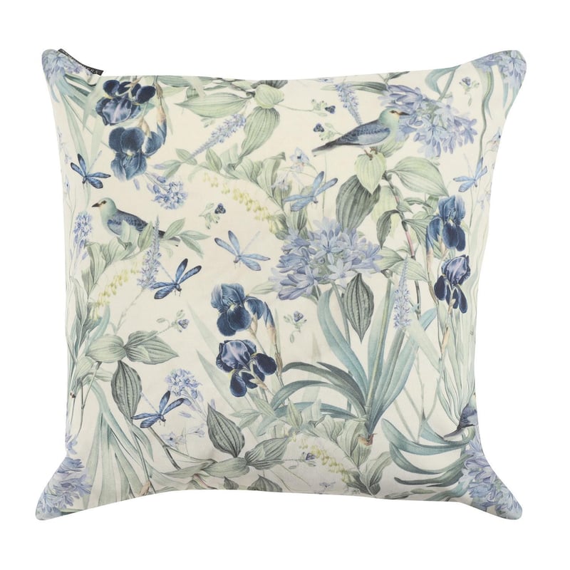 ATMOSPHERA HOME - Cojín Decorativo Flora Blue 45x45 cm Crudo y Azul