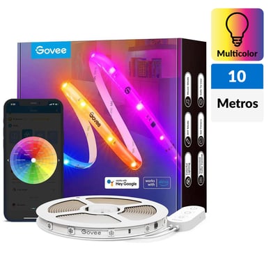 Tira Luz Led Govee Rgbic Con Revestimiento Protector 10 M