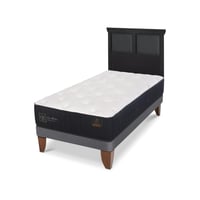 Cama Europea premium 1.5p Respaldo Torino negro