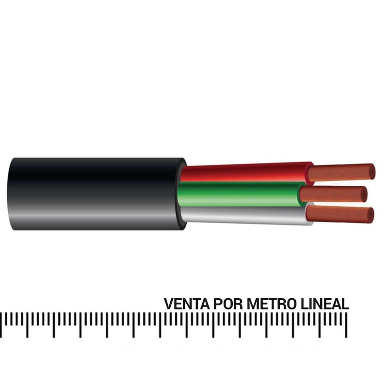 MADECO - Cable Libre De Halogenos RZ1-K 3x2,5 mm2 Negro Metro Lineal