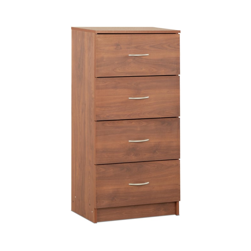 Cómoda Blanca Con 4 Cajones - 60x34x90 Cm, Metal Y Madera, Para Dormitorio, Salón O Entrada, Montaje Fácil