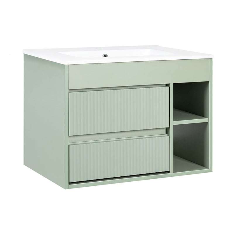STRETTO - Kit Mueble de Baño París Texturado Sage Green 71x50x46.5 cm