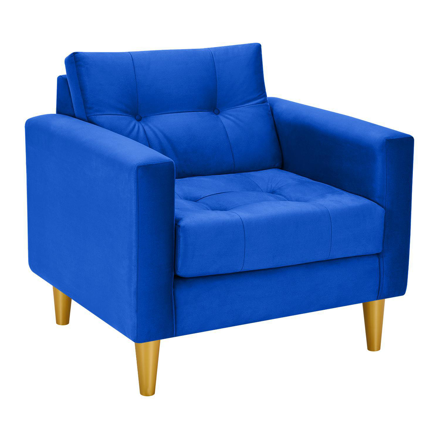 Sofá 1 cuerpo Retro 87x76x78 cm Azul Rey | Sodimac - Falabella