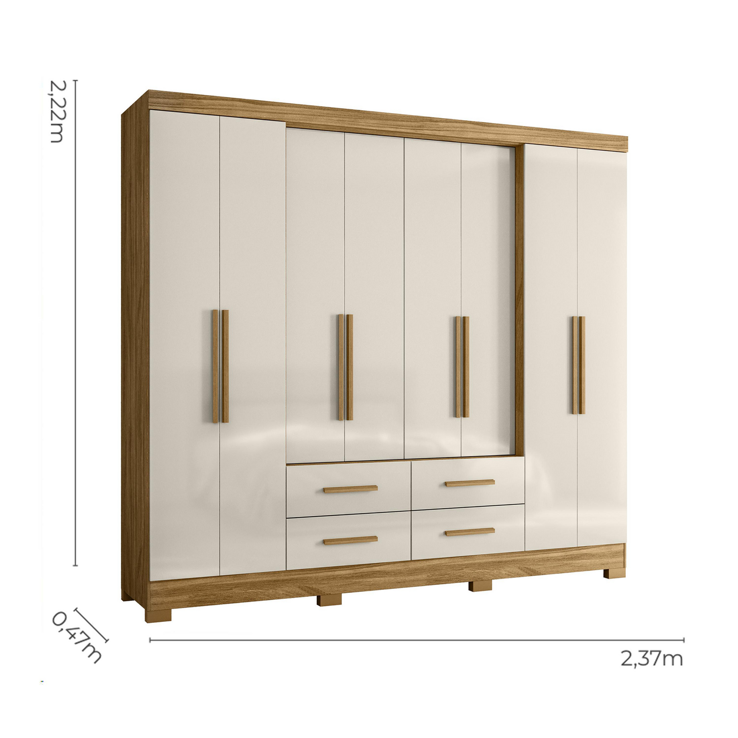 Clóset San Lorenzo 8 Puerta(s) 7 Repisa(s) 237x222x47 cm Café/Blanco ...