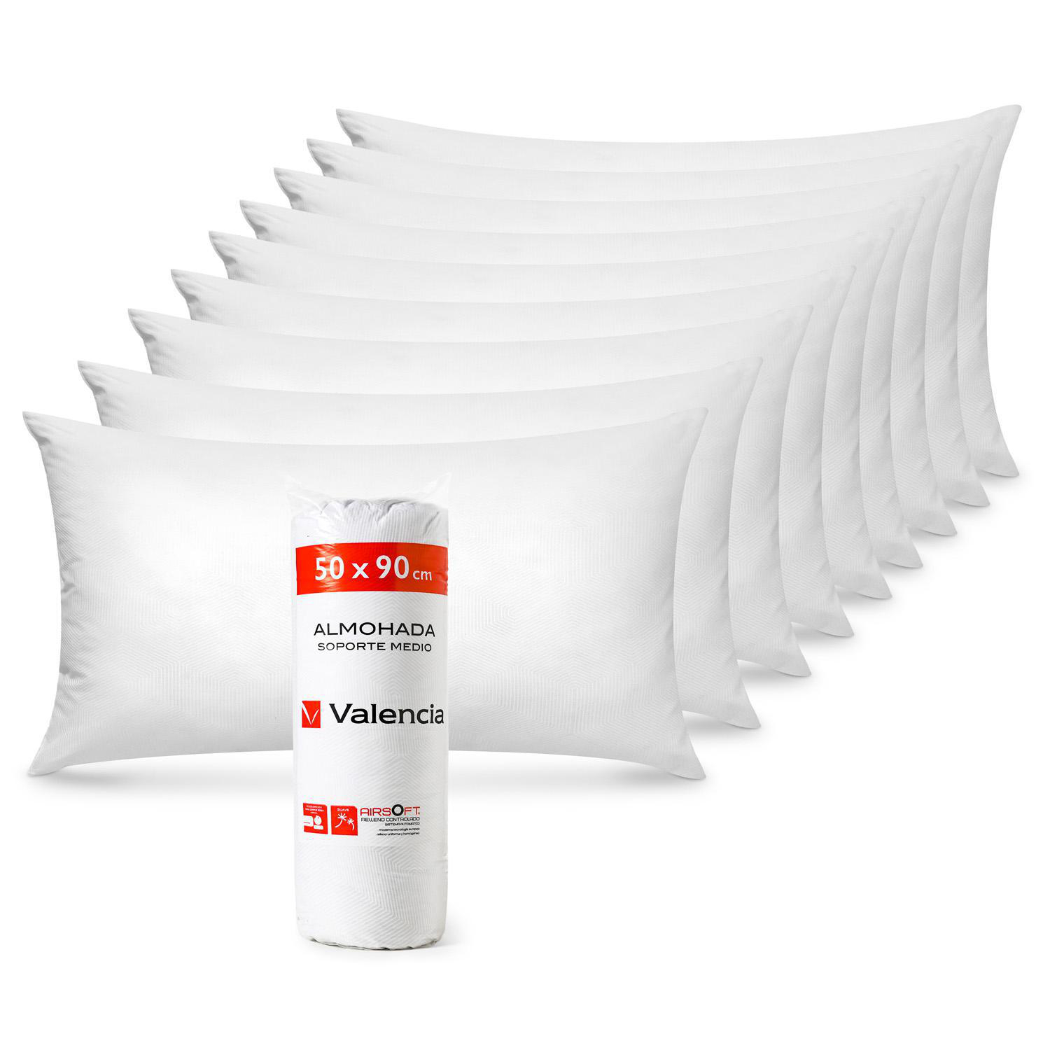 Pack 10 Almohadas Valencia Medio 50x90 cm Sodimac Chile