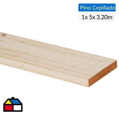 1 x 5 x 3,20 m Pino cepillado seco