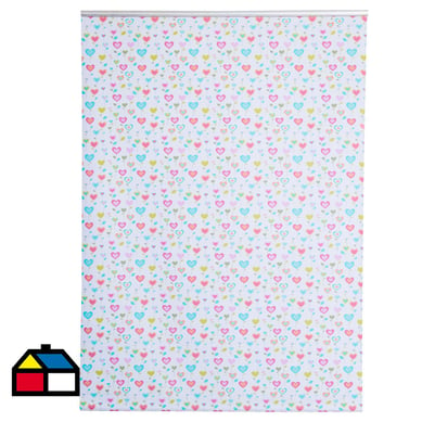 Cortina roller black out 100x100 cm flores multicolor