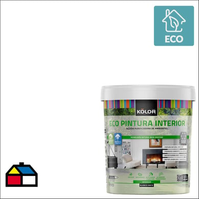 Ecopintura Kolor interior 1/4 galon blanco mate