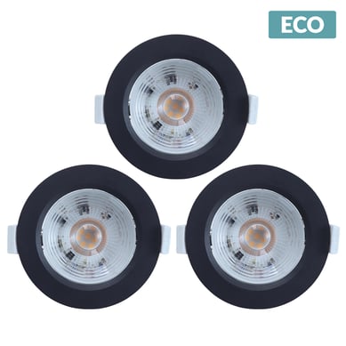 Pack 3 Paneles Led negros 6,5W Luz Clida