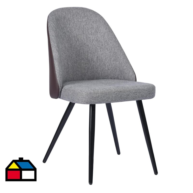 JUST HOME COLLECTION - Silla gris / café 59x53x83,5 cm