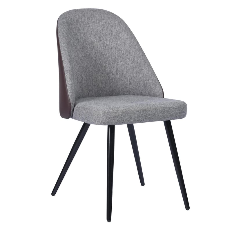 JUST HOME COLLECTION - Silla gris / café 59x53x83,5 cm