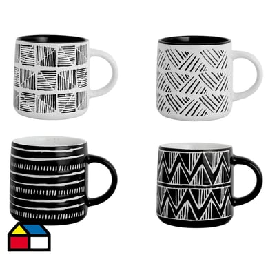 Mug 370 ml diseo surtido b&n