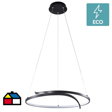 Lmpara de techo Led circular negra