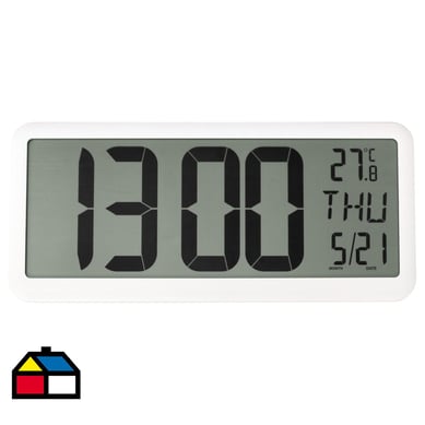 Reloj digital 35x16 cm blanco