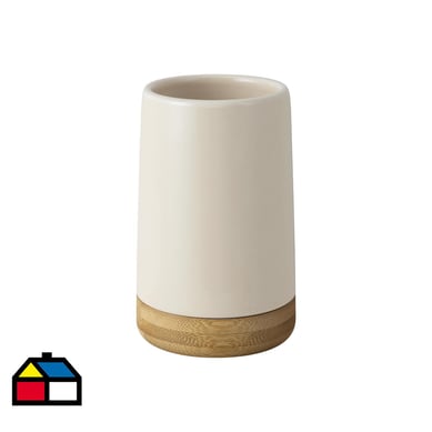 Vaso doble bambu beige