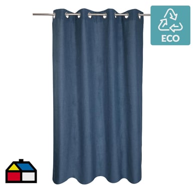 Cortina recicl lino 135x220 cm azul