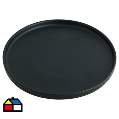 Plato 26 cm lineas negro