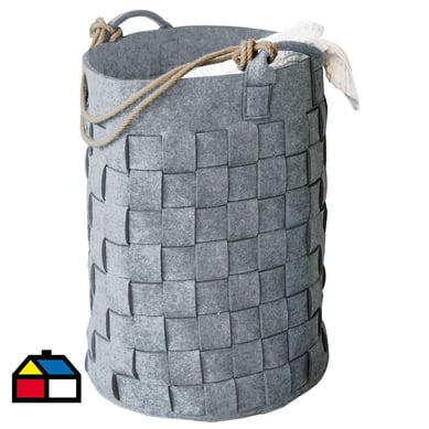 Cesto de ropa tejito gris 70 litros