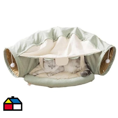 Cama + tunel para gato 126x27 cm