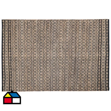 Alfombra bazar yute 160x230 cm negro