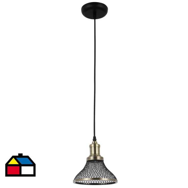 JUST HOME COLLECTION - Lámpara de colgar Travula 1L E27 bronce negro