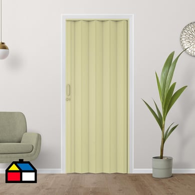 Puerta plegable PVC modelo Milano 90x200 cm color amarillo