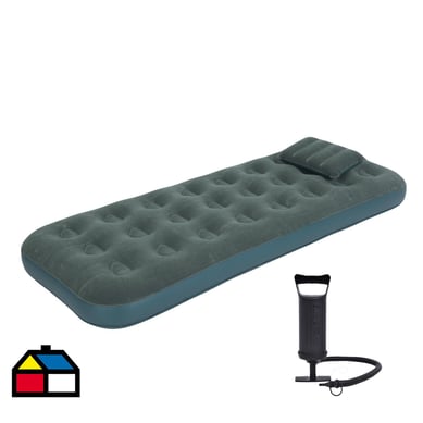 Combo Colchn Inflable Manual Individual + 1 Almohada + Inflador