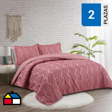 Quilt liso boho 2 Plazas