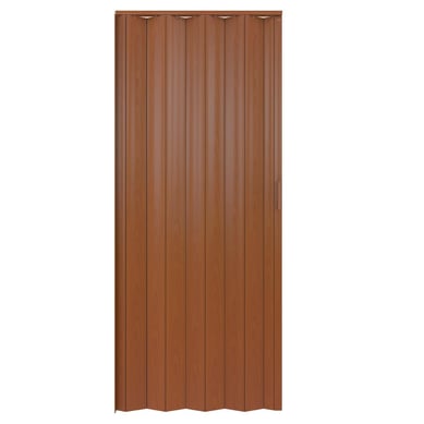 Puerta plegable PVC modelo Tivoli color caoba 90x200 cm