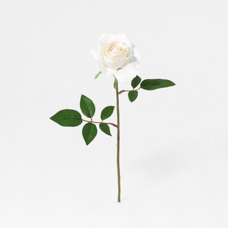 JUST HOME COLLECTION - Vara flor artificial rosa blanca 48 cm