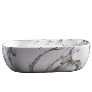 Lavamanos con Forma Rectangular Porcelana 46.5x13.5x32 cm Marmolado