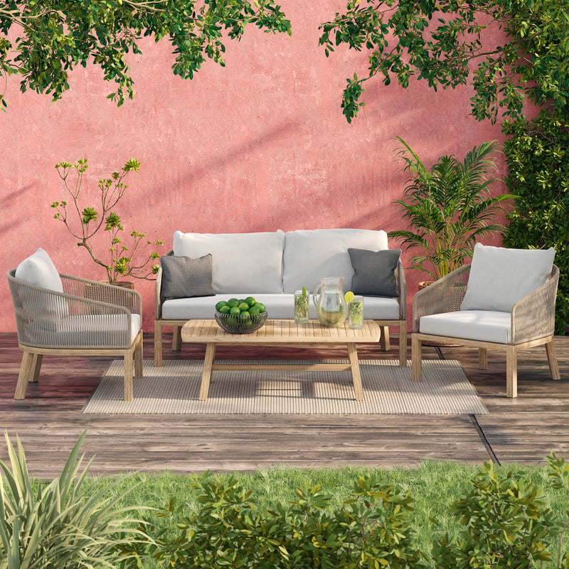 Juego de living de terraza Ohio 4 piezas | Sodimac - Falabella