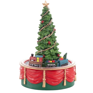 Arbol con tren animado iluminado