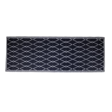 Alfombra Industrial 80x230 cm Negro; Blanco