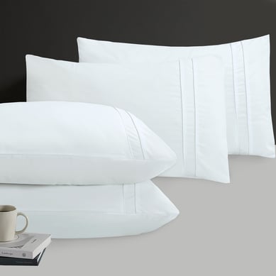 Set 4 Fundas Almohadas 50X90 cm Blanco